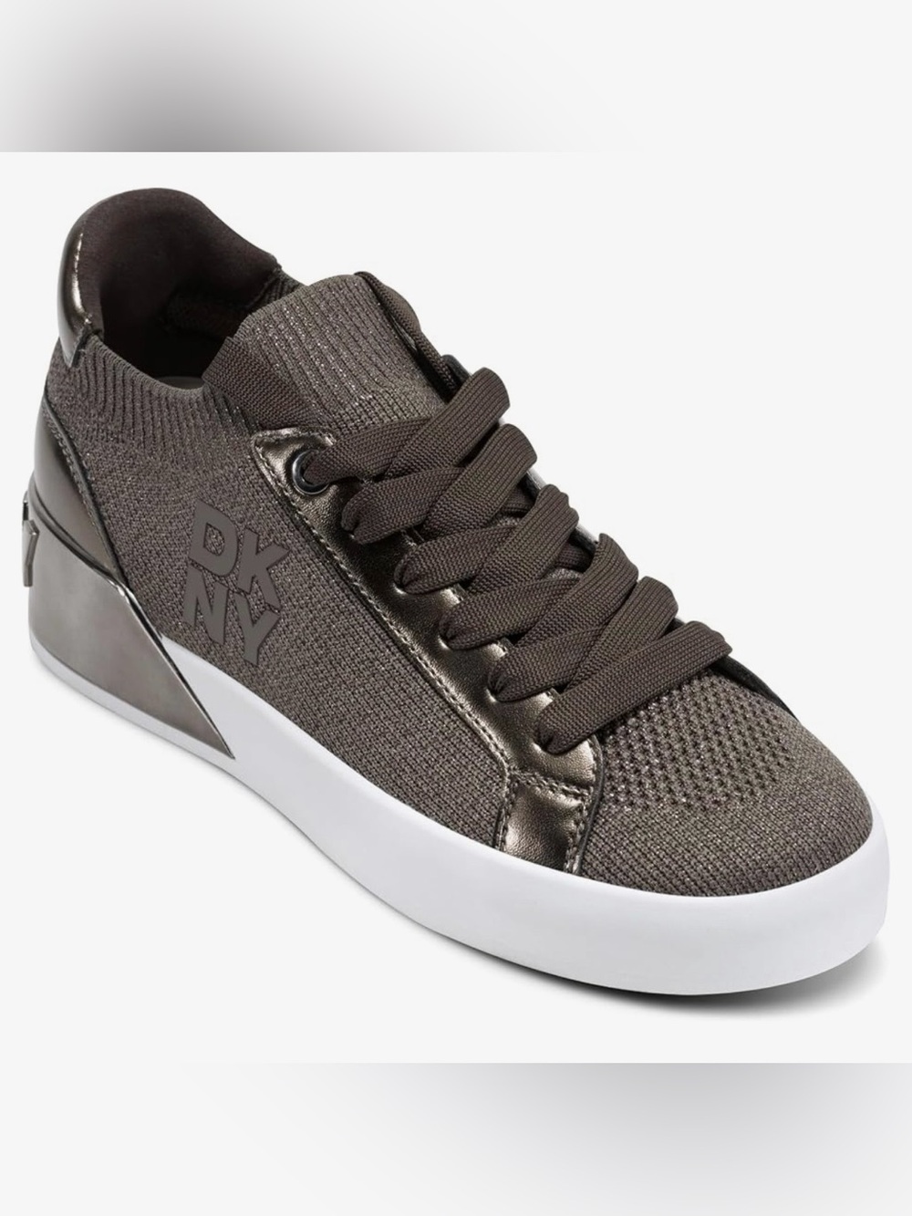 DKNY Women's Mallory Lace Up Sneakers in Brown Brand New in Box MSRP $109